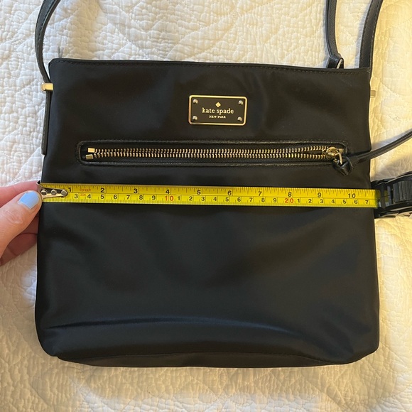 Kate spade nylon crossbody black with gold hardware display picture 1